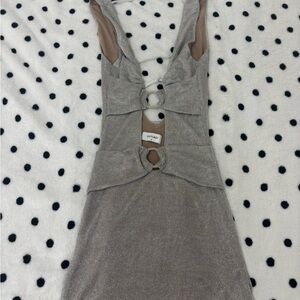 Silver cut out dress